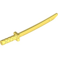 LEGO part 21459 Weapon Sword / Katana / Shamshir with Capped Pommel [Square Guard] in Cool Yellow/ Bright Light Yellow