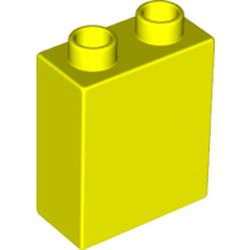 LEGO part 76371 Duplo Brick 1 x 2 x 2 with Bottom Tube in Vibrant yellow