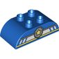 Duplo Brick 2 x 4 Curved Top with Yellow and Silver Police Badge Print