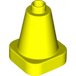 LEGO part 47408 Duplo Cone 2 x 2 Square Base in Vibrant yellow