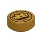 Tile Round 1 x 1 with Golden Crown print