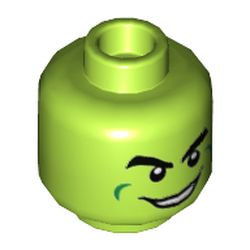 LEGO part 3626cpr3632 MINI HEAD, NO. 3632 in Bright Yellowish Green/ Lime