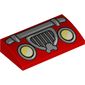 Slope Brick Curved 2 x 4 x 2/3 No Studs, with Bottom Tubes with Car Headlights, Gray Fender and Grille with Hidden Mickey Print
