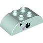 Duplo Brick 2 x 4 Curved Top with Fish Face Print