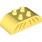 Duplo Brick 2 x 4 Curved Top with Six Curved Lines (Fish Tail) Print