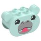 Duplo Brick 2 x 4 x 2 Rounded Ends with Ears and Hippo Face Print