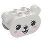 Duplo Brick 2 x 4 x 2 Rounded Ends with Ears and Bear Face, Black Eyes, Nose, Mouth, Bright Pink Cheeks Print