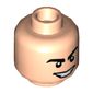 Minifig Head Rhino, Thick Eyebrows, Evil Smile with Teeth Print