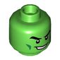 Minifig Head Hulk, Big Eyebrows, Dark Green Cheek Lines, Smile with Teeth / Closed Mouth Smile Print
