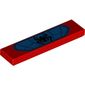 Tile 1 x 4 with Black Spider and Webbing on Blue Background Print
