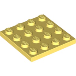 LEGO part 3031 Plate 4 x 4 in Cool Yellow/ Bright Light Yellow