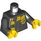 Torso Robe Clasped, with Hufflepuff Crest and Scarf Print, Black Arms, Yellow Hands