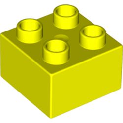 LEGO part 3437 Duplo Brick 2 x 2 in Vibrant yellow
