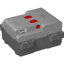 LEGO part 85825 Hub, Powered Up 2-Port (Non-Bluetooth) - Screw Opening in Medium Stone Grey/ Light Bluish Gray