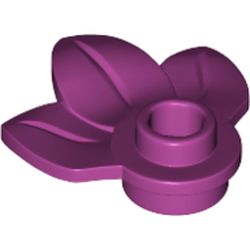 LEGO part 32607 Plant, Plate 1 x 1 Round with 3 Leaves in Bright Reddish Violet/ Magenta