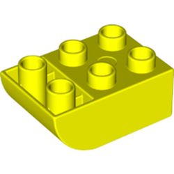 LEGO part 98252 Duplo Brick 2 x 3 with Curved Bottom in Vibrant yellow
