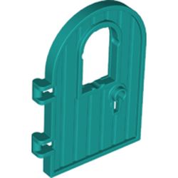 LEGO part 64390 Door 1 x 4 x 6 Round Top with Window and Keyhole, Reinforced Edge in Bright Bluish Green/ Dark Turquoise