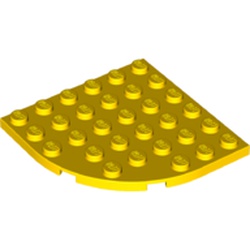 LEGO part 6003 Plate Round Corner 6 x 6 in Bright Yellow/ Yellow
