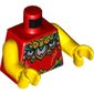 Torso Armor, Gold, Lavender, and Dark Turquoise Panels Print, Yellow Arms and Hands