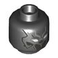 Minifig Head Black Panther, Armor, White Eyes, Silver and Pearl Titanium Lines Print