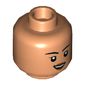 Minifig Head America Chavez, Thin Eyebrows, Open Mouth Smile / Stern, Closed Mouth Print