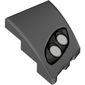 Slope Curved 3 x 2 with Stud Notch Left with 2 White Headlights in Black Frame print