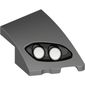 Slope Curved 3 x 2 with Stud Notch Right with 2 White Headlights in Black Frame print