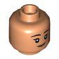 Minifig Head Padma / Parvati Patil, Dark Tan Lips, Closed Mouth Print