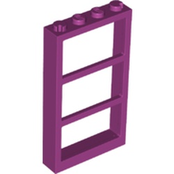 LEGO part 57894 Window 1 x 4 x 6 Frame with 3 Panes in Bright Reddish Violet/ Magenta