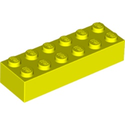 LEGO part 2456 Brick 2 x 6 in Vibrant yellow
