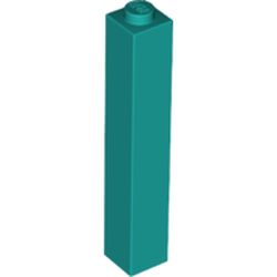 LEGO part 2453a Brick 1 x 1 x 5 with Blocked Open or Hollow Stud in Bright Bluish Green/ Dark Turquoise