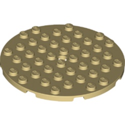 LEGO part 74611 Plate 8 x 8 Round in Brick Yellow/ Tan