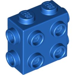 LEGO part 67329 Brick Special 1 x 2 x 1 2/3 with Eight Studs on 3 Sides in Bright Blue/ Blue