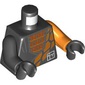 Torso, Odd Arms with Robe, Orange Shirt, Orange Decorations, White Pocket Print, Left Orange Arm, Right Black Arm, Black Hands