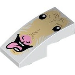 Slope Curved 2 x 1 Inverted with Goat Face, Sticking Out Tongue print