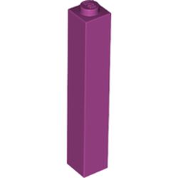 LEGO part 2453a Brick 1 x 1 x 5 with Blocked Open or Hollow Stud in Bright Reddish Violet/ Magenta