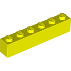 LEGO part 3009 Brick 1 x 6 in Vibrant yellow