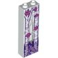 Brick 1 x 2 x 5 with Hollow Studs with Birch Tree Trunks, and Magenta Leaves Print