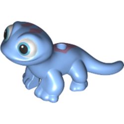 LEGO part 92046pr0001 Animal, Salamander with Bright Light Blue Eyes, Lavender Spots print in Medium Blue