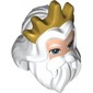 Mask, White Hair and Beard, Gold Crown Print (King Triton)
