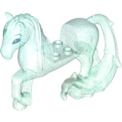 LEGO part 59107 Animal, Horse with Long Water Tail in Transparent Blue with Opalescence/ Satin Trans-Light Blue