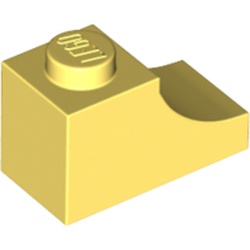 LEGO part 78666 Brick Curved 2 x 1 with Inverted Cutout in Cool Yellow/ Bright Light Yellow