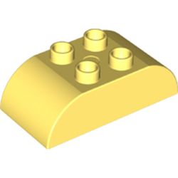 LEGO part 98223 Duplo Brick 2 x 4 Curved Top in Cool Yellow/ Bright Light Yellow