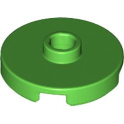 LEGO part 18674 Plate Special Round 2 x 2 with Center Stud (Jumper Plate) in Bright Green