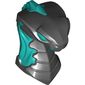 Minifig Head Special, Snake with Dark Turquoise Flames, Eyes Pattern