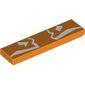 Tile 1 x 4 with White Markings print