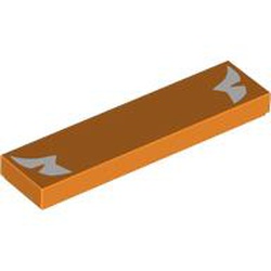 Tile 1 x 4 with White Markings print