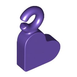 LEGO part 77814 Pendant, Heart in Medium Lilac/ Dark Purple