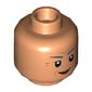 Minifig Head Darby Steel, Dark Bluish Gray Eyebrows, Wrinkles, Stern Smile / Angry print