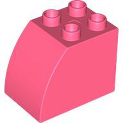 LEGO part 11344 Duplo Brick 2 x 3 x 2 with Curved Top in Vibrant Coral/ Coral